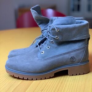 New women timberland gray suede boots 8.5